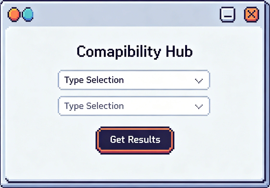 Compatibility Hub free MBTI compatibility test interface showing how users enter personality types and receive personalized cognitive function analysis reports