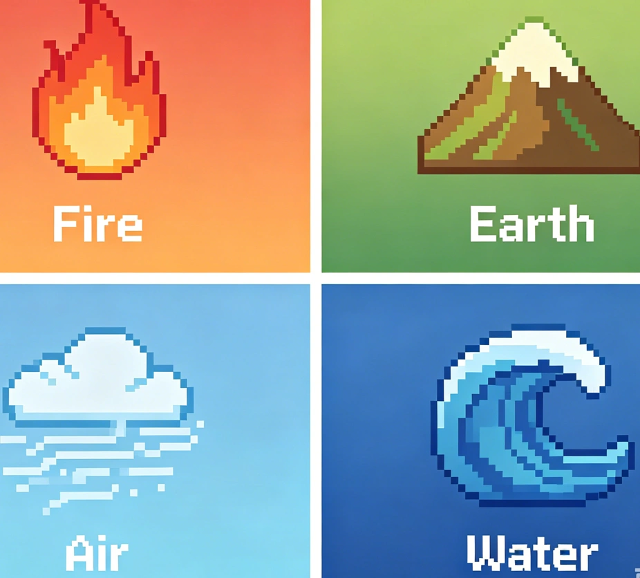 Zodiac compatibility explained through the four elements: fire, earth, air, and water pairings