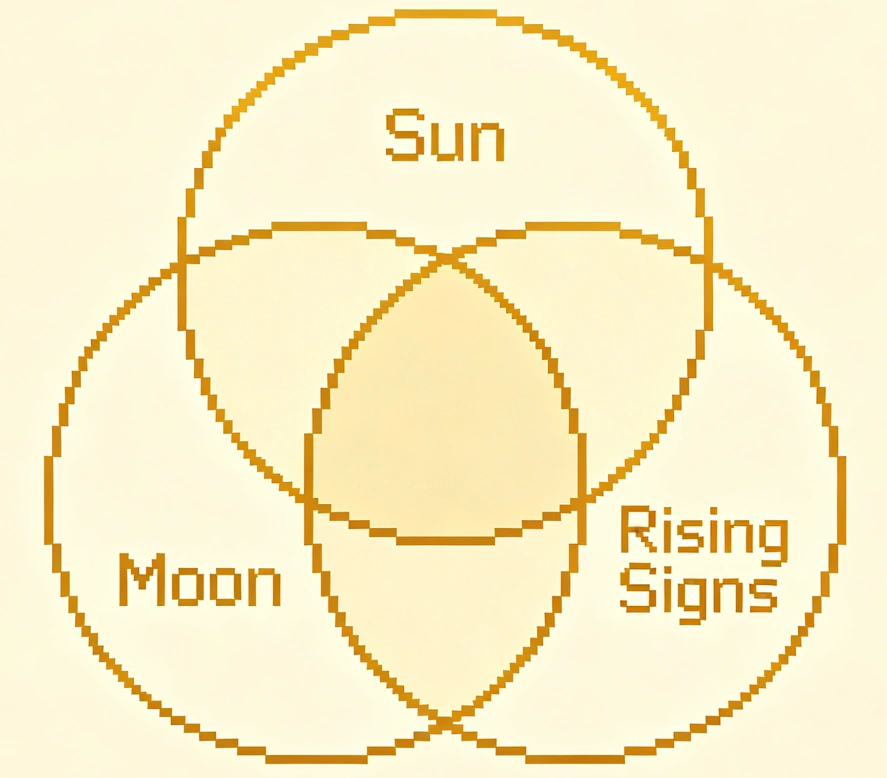 Sun sign vs moon sign vs rising sign in zodiac compatibility analysis